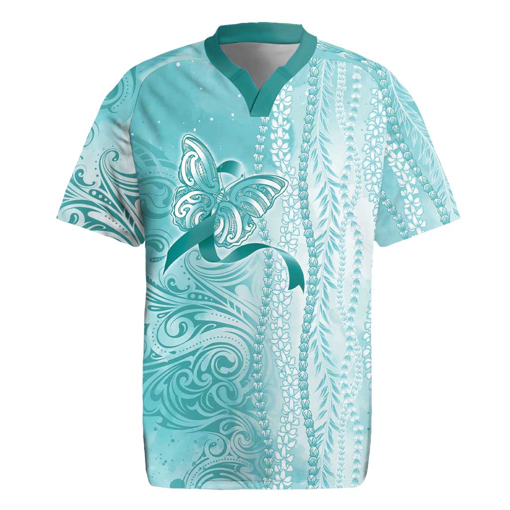 PTSD Awareness Rugby Jersey Maile Pikake Lokelani Crown Flower Lei Inspired