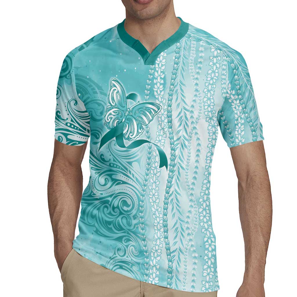PTSD Awareness Rugby Jersey Maile Pikake Lokelani Crown Flower Lei Inspired