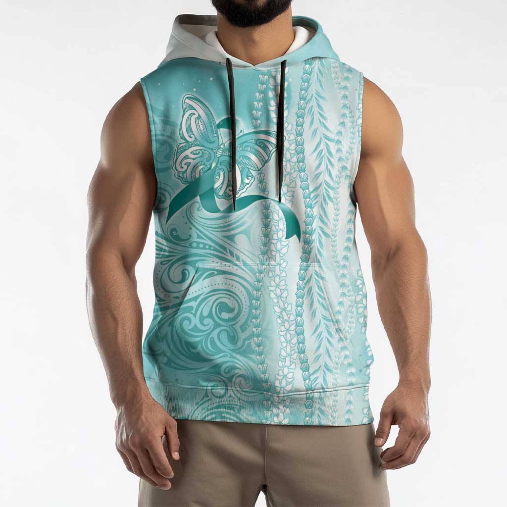 PTSD Awareness Sleeveless Hoodie Maile Pikake Lokelani Crown Flower Lei Inspired