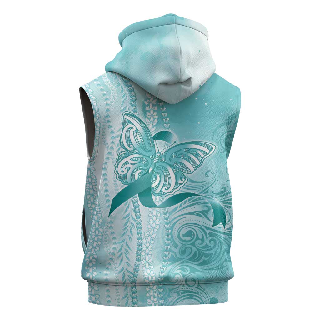 PTSD Awareness Sleeveless Zip Hoodie Maile Pikake Lokelani Crown Flower Lei Inspired