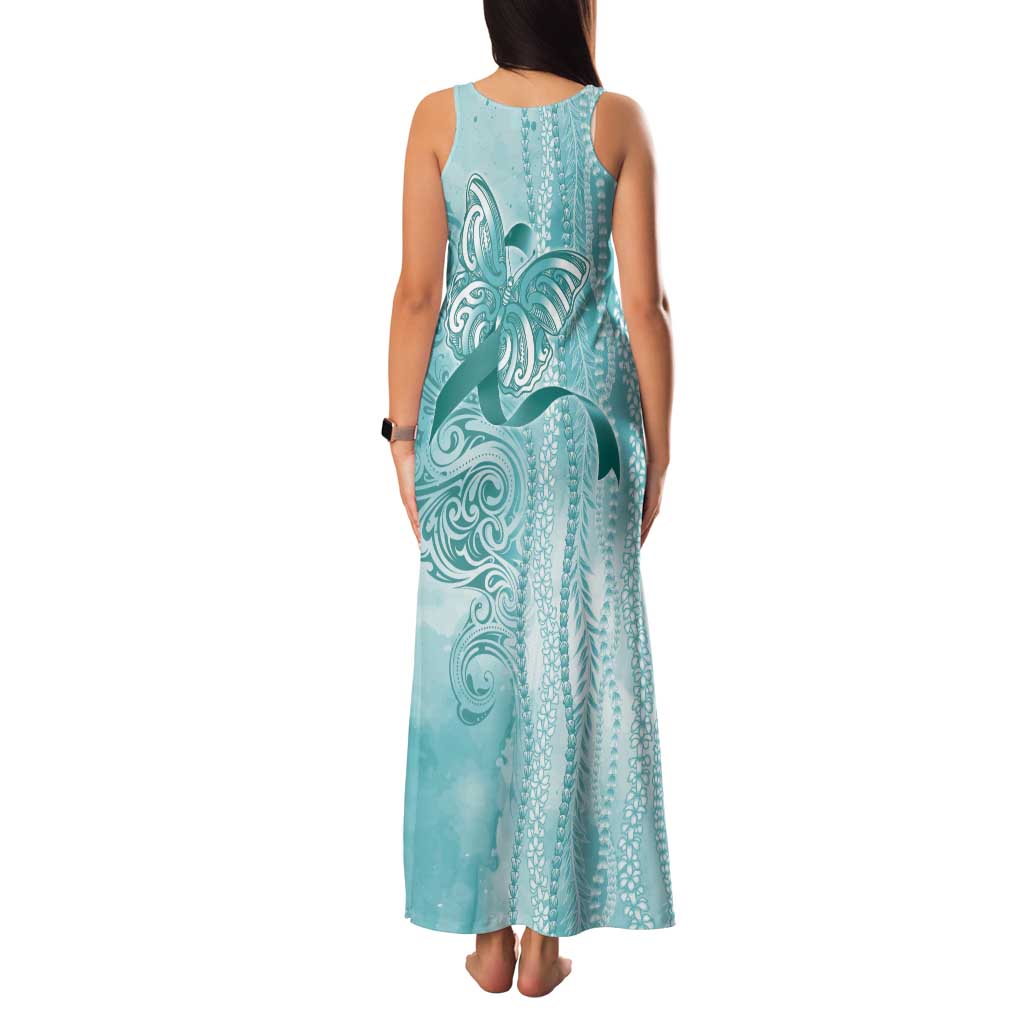 PTSD Awareness Tank Maxi Dress Maile Pikake Lokelani Crown Flower Lei Inspired