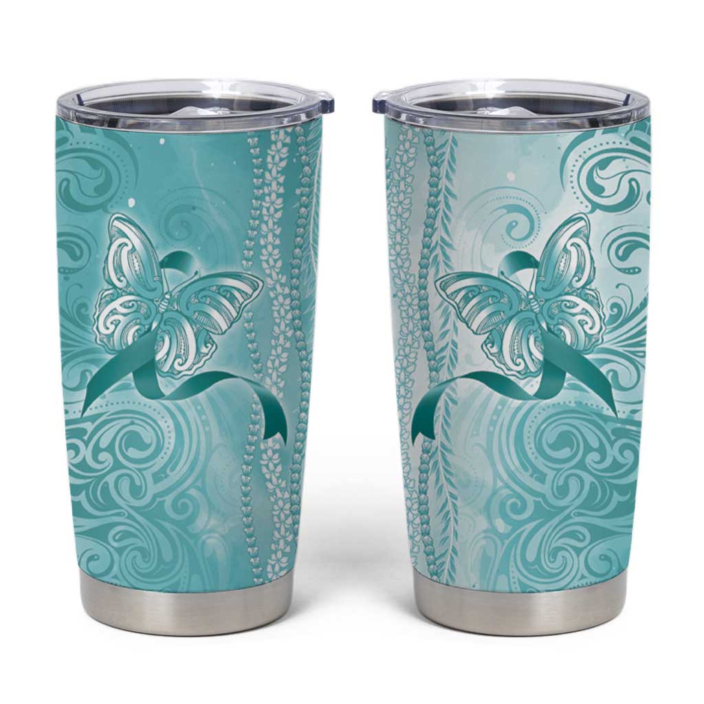 PTSD Awareness Tumbler Cup Maile Pikake Lokelani Crown Flower Lei Inspired