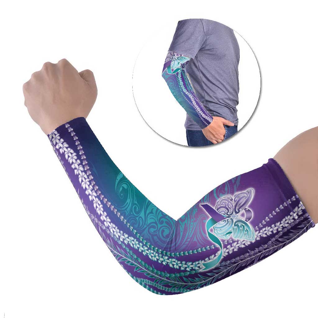 Suicide Prevention Awareness Arm Sleeves Maile Pikake Lokelani Crown Flower Lei Inspired