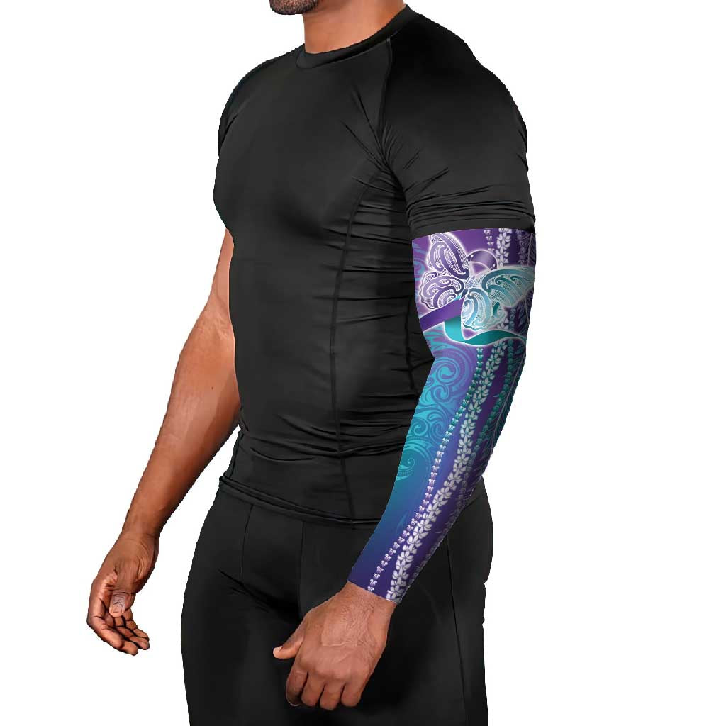 Suicide Prevention Awareness Arm Sleeves Maile Pikake Lokelani Crown Flower Lei Inspired