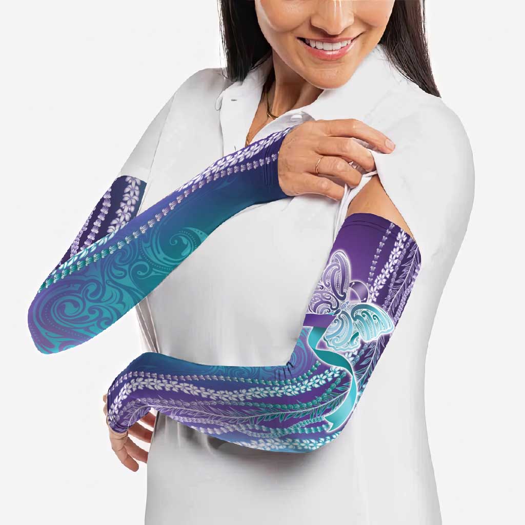 Suicide Prevention Awareness Arm Sleeves Maile Pikake Lokelani Crown Flower Lei Inspired