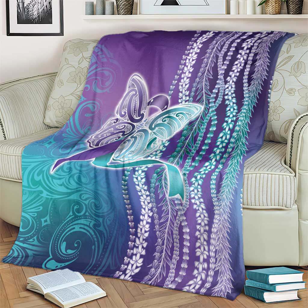 Suicide Prevention Awareness Blanket Maile Pikake Lokelani Crown Flower Lei Inspired