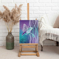 Suicide Prevention Awareness Canvas Wall Art Maile Pikake Lokelani Crown Flower Lei Inspired