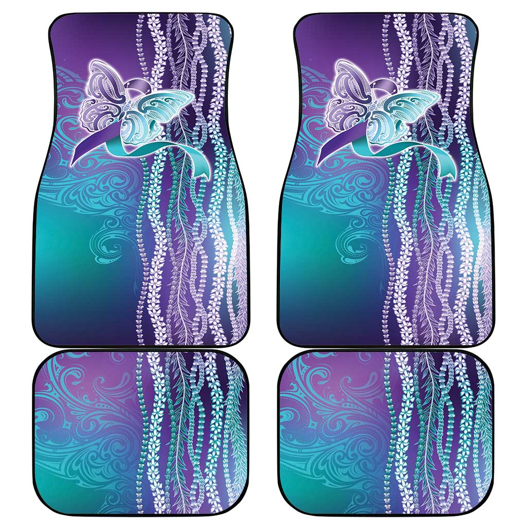 Suicide Prevention Awareness Car Mats Maile Pikake Lokelani Crown Flower Lei Inspired