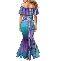 Suicide Prevention Awareness Family Matching Mermaid Dress and Hawaiian Shirt Maile Pikake Lokelani Crown Flower Lei Inspired LT9 - Polynesian Pride