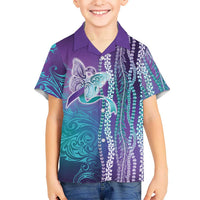 Suicide Prevention Awareness Family Matching Puletasi and Hawaiian Shirt Maile Pikake Lokelani Crown Flower Lei Inspired LT9 Son's Shirt Multicolor - Polynesian Pride