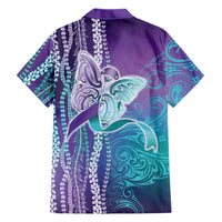 Suicide Prevention Awareness Family Matching Short Sleeve Bodycon Dress and Hawaiian Shirt Maile Pikake Lokelani Crown Flower Lei Inspired LT9 - Polynesian Pride