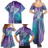 Suicide Prevention Awareness Family Matching Summer Maxi Dress and Hawaiian Shirt Maile Pikake Lokelani Crown Flower Lei Inspired LT9 - Polynesian Pride