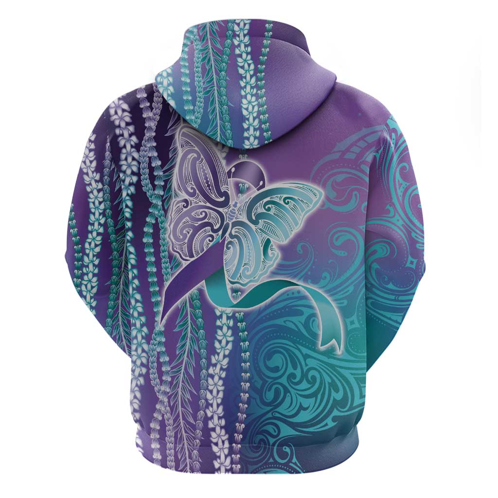 Suicide Prevention Awareness Hoodie Maile Pikake Lokelani Crown Flower Lei Inspired