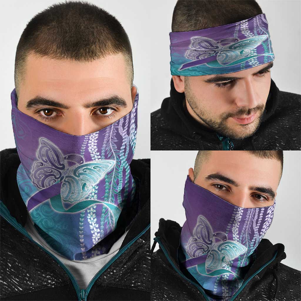 Suicide Prevention Awareness Neck Gaiter Maile Pikake Lokelani Crown Flower Lei Inspired