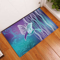 Suicide Prevention Awareness Rubber Doormat Maile Pikake Lokelani Crown Flower Lei Inspired