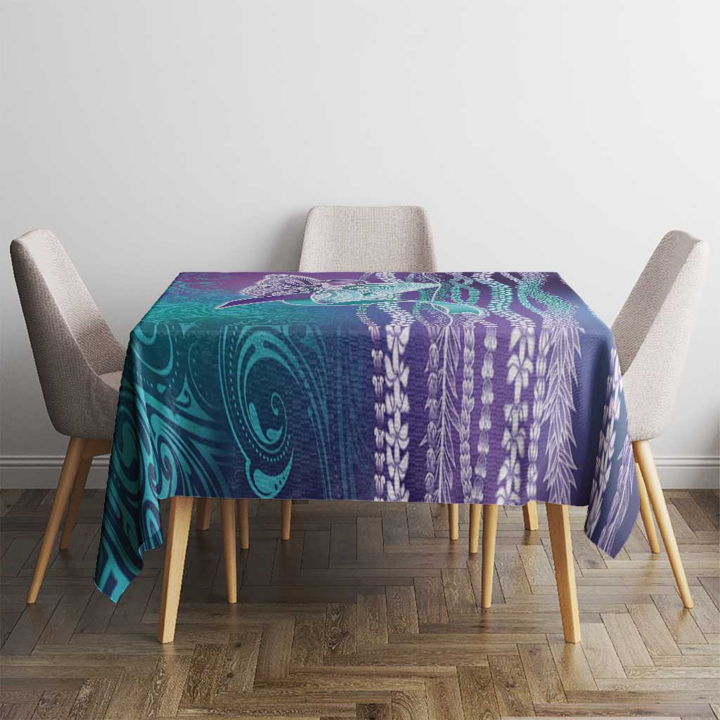 Suicide Prevention Awareness Tablecloth Maile Pikake Lokelani Crown Flower Lei Inspired
