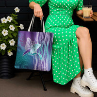 Suicide Prevention Awareness Tote Bag Maile Pikake Lokelani Crown Flower Lei Inspired