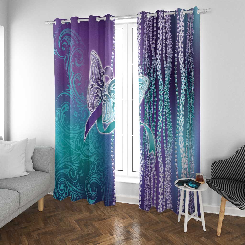 Suicide Prevention Awareness Window Curtain Maile Pikake Lokelani Crown Flower Lei Inspired