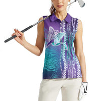 Suicide Prevention Awareness Women Sleeveless Polo Shirt Maile Pikake Lokelani Crown Flower Lei Inspired