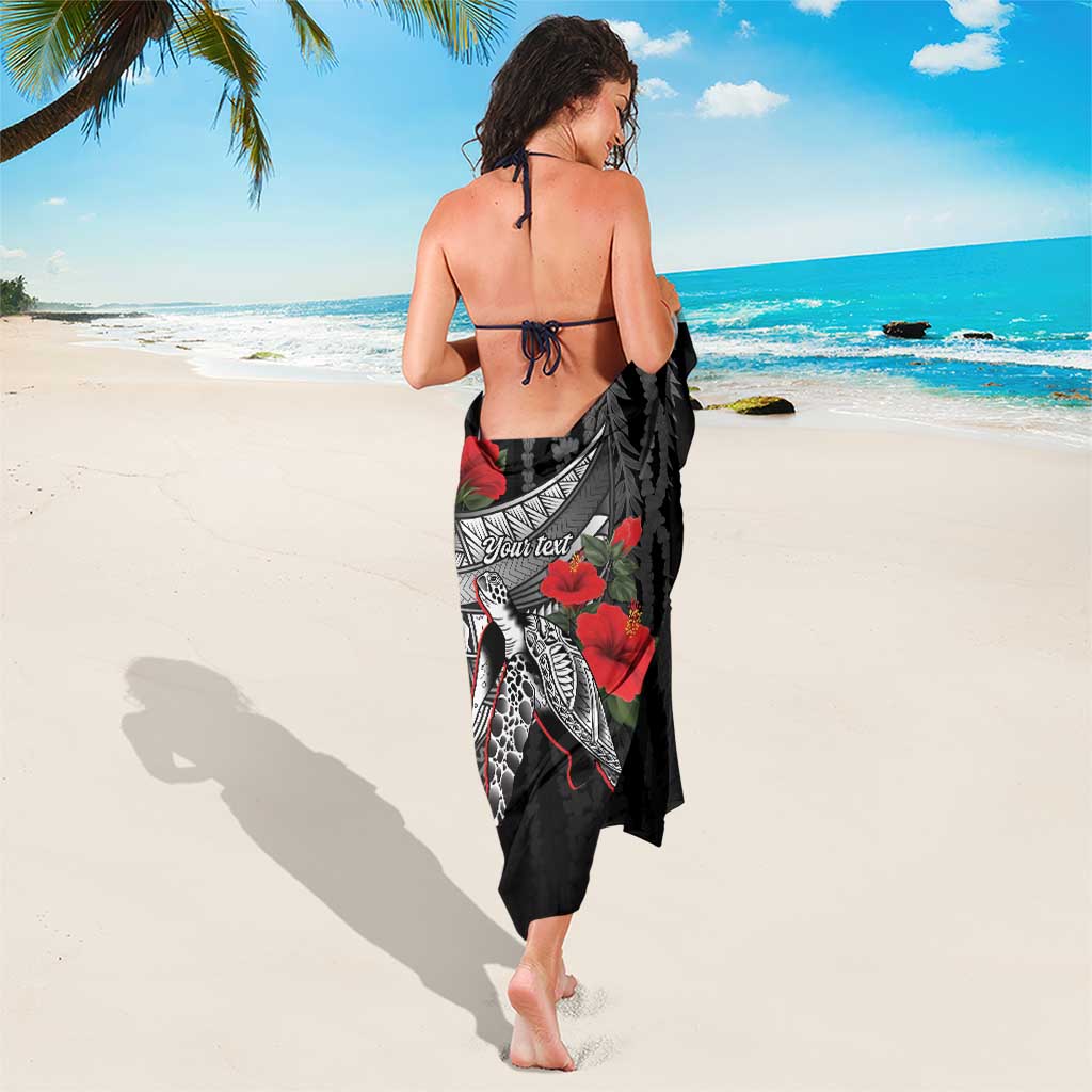Hawaiian Honu Personalized Sarong Black Tribal Hook Pattern