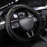 Hawaiian Honu Steering Wheel Cover Black Tribal Hook Pattern