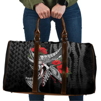 Hawaiian Honu Personalized Travel Bag Black Tribal Hook Pattern