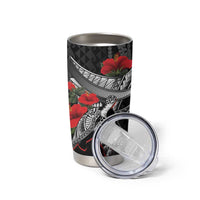Hawaiian Honu Personalized Tumbler Cup Black Tribal Hook Pattern