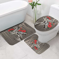 Hawaiian Honu Personalized Bathroom Set Mocha Mousse Hibiscus Tribal Hook Pattern