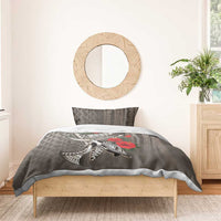 Hawaiian Honu Personalized Bedding Set Mocha Mousse Hibiscus Tribal Hook Pattern