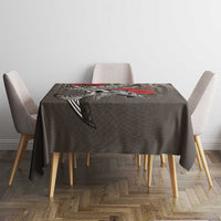 Hawaiian Honu Personalized Tablecloth Mocha Mousse Hibiscus Tribal Hook Pattern