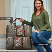 Hawaiian Honu Personalized Travel Bag Mocha Mousse Hibiscus Tribal Hook Pattern