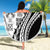 Black Hawaiian Quilt Pattern Beach Blanket Mixed Polynesian Tribal Arty