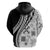 Black Hawaiian Quilt Pattern Hoodie Mixed Polynesian Tribal Arty
