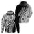 Black Hawaiian Quilt Pattern Hoodie Mixed Polynesian Tribal Arty