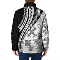 Black Hawaiian Quilt Pattern Padded Jacket Mixed Polynesian Tribal Arty LT9 - Polynesian Pride