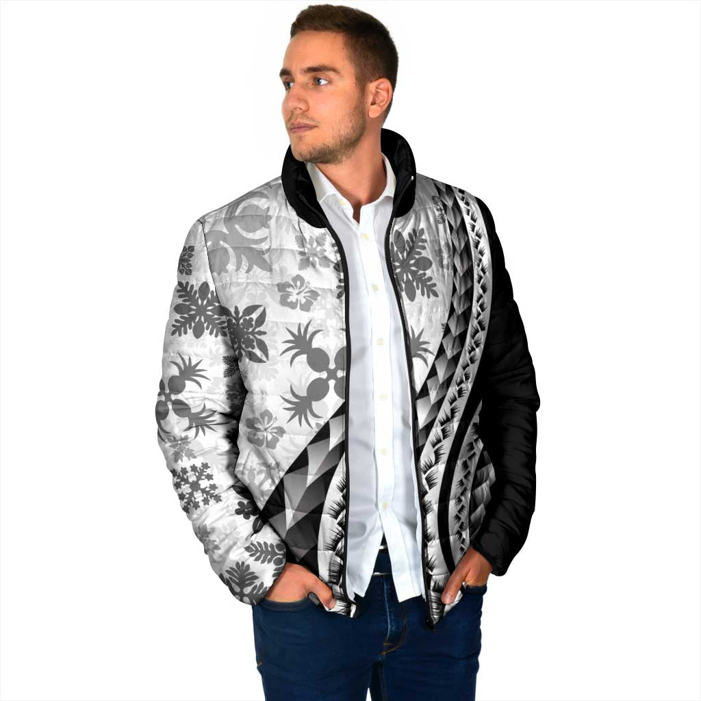 Black Hawaiian Quilt Pattern Padded Jacket Mixed Polynesian Tribal Arty LT9 - Polynesian Pride