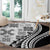 Black Hawaiian Quilt Pattern Round Carpet Mixed Polynesian Tribal Arty