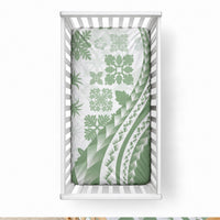 Green Hawaiian Quilt Pattern Baby Bed Cover Mixed Polynesian Tribal Arty LT9 28 × 52 in Green - Polynesian Pride