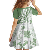Green Hawaiian Quilt Pattern Family Matching Off Shoulder Maxi Dress and Hawaiian Shirt Mixed Polynesian Tribal Arty LT9 - Polynesian Pride
