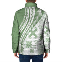 Green Hawaiian Quilt Pattern Padded Jacket Mixed Polynesian Tribal Arty LT9 - Polynesian Pride