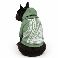 Green Hawaiian Quilt Pattern Pet Hoodie Mixed Polynesian Tribal Arty LT9 - Polynesian Pride