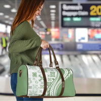 Green Hawaiian Quilt Pattern Travel Bag Mixed Polynesian Tribal Arty - Polynesian Pride