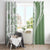 Green Hawaiian Quilt Pattern Window Curtain Mixed Polynesian Tribal Arty