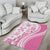 Pink Hawaiian Quilt Pattern Area Rug Mixed Polynesian Tribal Arty