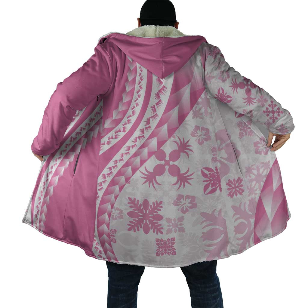 Pink Hawaiian Quilt Pattern Cloak Mixed Polynesian Tribal Arty - Polynesian Pride