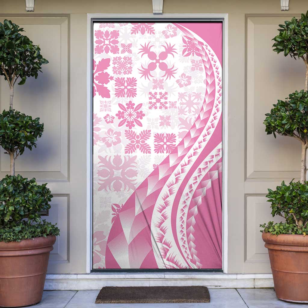 Pink Hawaiian Quilt Pattern Door Cover Mixed Polynesian Tribal Arty LT9 Pink - Polynesian Pride
