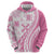 Pink Hawaiian Quilt Pattern Hoodie Mixed Polynesian Tribal Arty