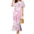 Pink Hawaiian Quilt Pattern Mermaid Dress Mixed Polynesian Tribal Arty