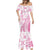 Pink Hawaiian Quilt Pattern Mermaid Dress Mixed Polynesian Tribal Arty
