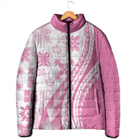 Pink Hawaiian Quilt Pattern Padded Jacket Mixed Polynesian Tribal Arty LT9 - Polynesian Pride